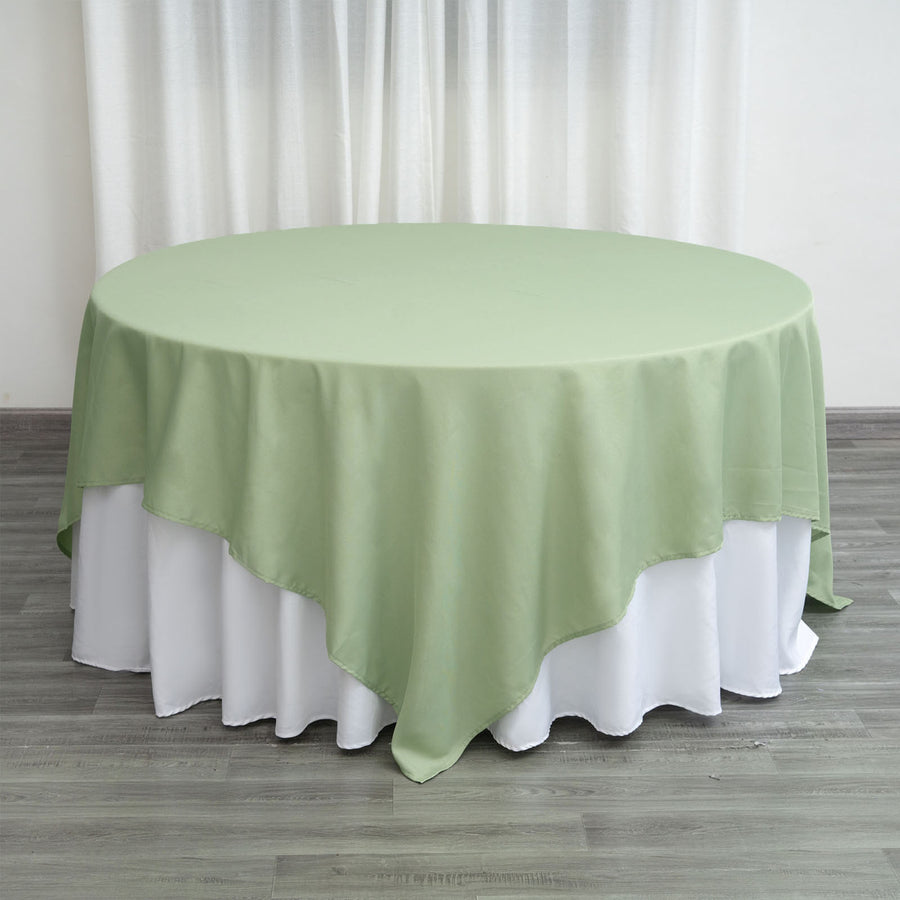 90 Inch Sage Green Square Polyester Material Tablecloth