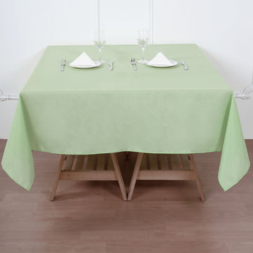 Elevate Your Event with the Sage Green Square Seamless Polyester Tablecloth