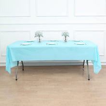54 Inch x 108 Inch Serenity Blue Rectangular Waterproof Plastic PVC Spill Proof Disposable Tablecloth