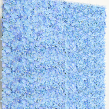 11 Sq ft. | Serenity Blue UV Protected Hydrangea Flower Wall Mat Backdrop - 4 Artificial Panels