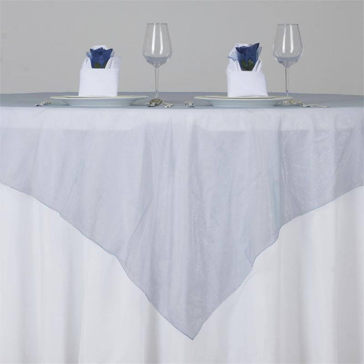 72 Inch x 72 Inch Serenity Square Organza Table Overlay#whtbkgd