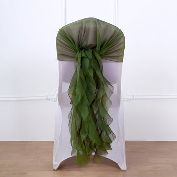 Elevate Your Event Decor with Olive Green Chiffon Hoods