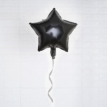 2 Pack Shiny Black Star Mylar Foil Helium or Air Balloons 16" 4D