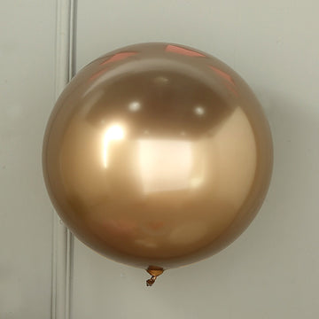 2 Pack Shiny Gold Reusable UV Protected Sphere Vinyl Balloons 18"