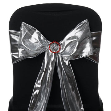 Add a Touch of Elegance with Silver Metallic Foil Chair Sashes
