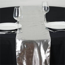 Silver Shiny Metallic Foil Lame Fabric Table Runner 13 Inch x 108 Inch