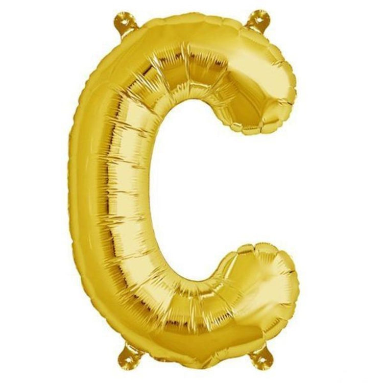 16inch Shiny Metallic Gold Mylar Foil Alphabet Letter Balloons - C#whtbkgd