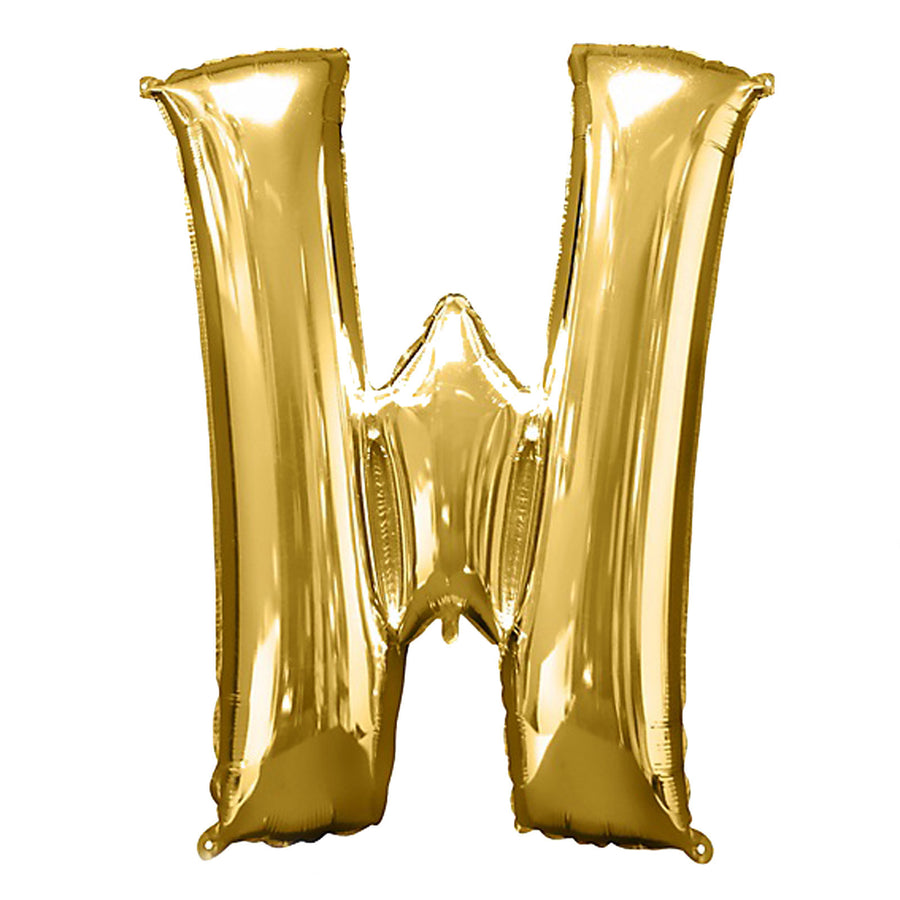 40inch Shiny Metallic Gold Mylar Foil Helium/Air Alphabet Letter Balloon - W