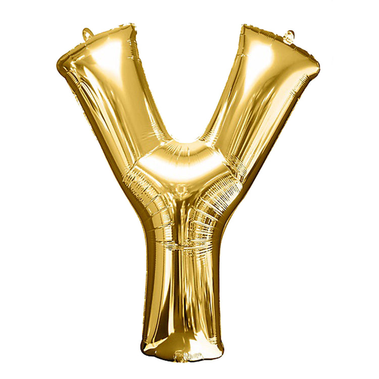 40inch Shiny Metallic Gold Mylar Foil Helium/Air Alphabet Letter Balloon - Y