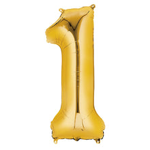 40inch Shiny Metallic Gold Mylar Foil Helium/Air 0-9 Number Balloon - 1#whtbkgd