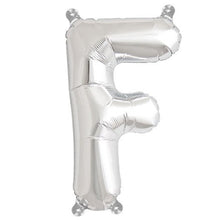 16inch Shiny Metallic Silver Mylar Foil Alphabet Letter Balloons - F#whtbkgd