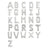 Silver balloon letters A to Z on a plain background