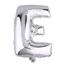 40inch Shiny Metallic Silver Mylar Foil Helium/Air Alphabet Letter Balloon - E#whtbkgd