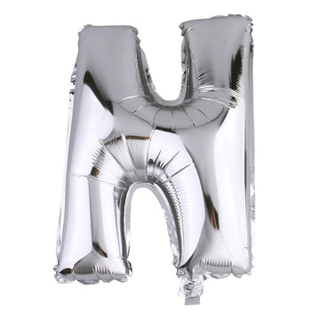 40" Shiny Metallic Silver Mylar Foil Helium/Air Alphabet Letter Balloon - N