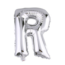 40inch Shiny Metallic Silver Mylar Foil Helium/Air Alphabet Letter Balloon - R#whtbkgd