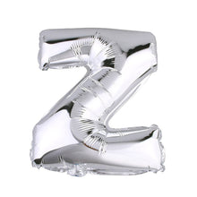 40inch Shiny Metallic Silver Mylar Foil Helium/Air Alphabet Letter Balloon - Z#whtbkgd