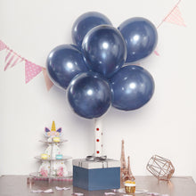 25 Pack 12 Inch Shiny Pearl Navy Blue Helium Air or Water Latex Balloons