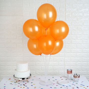 25 Pack Shiny Pearl Orange Latex Helium, Air or Water Balloons 12"