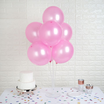 25 Pack Shiny Pearl Pink Latex Helium, Air or Water Balloons 12"
