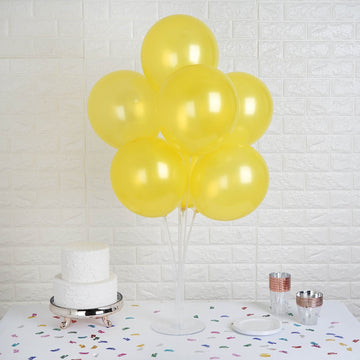 25 Pack Shiny Pearl Yellow Latex Helium, Air or Water Balloons 12"
