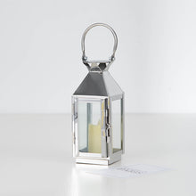 8 Inch Silver Stainless Steel Crown Top Candle Lantern