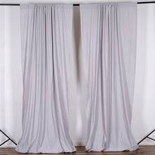 2 Pack Silver Scuba Polyester Curtain Panel Inherently Flame Resistant Backdrops