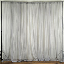 Silver Fire Retardant Sheer Organza Premium Curtain Panel Backdrops With Rod Pockets - 10ft#whtbkgd
