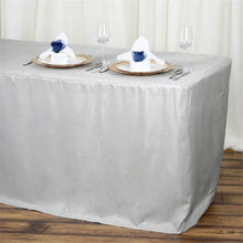 Fitted Polyester Rectangular Table Cover In Silver 6 Feet