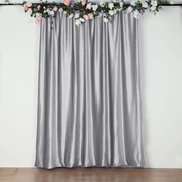 Add Elegance to Your Event with the Silver Premium Velvet Backdrop Stand Curtain Panel