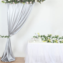 8ftx10ft Silver Satin Curtain Panel Backdrop Drapes, Photo Booth Backdrop With Rod Pocket