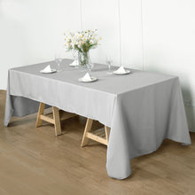 Silver Tablecloth 60 Inch x 102 Inch Rectangular In Polyester 