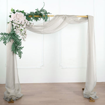 Silver Sheer Organza Wedding Arch Drapery Fabric, Window Scarf Valance 18ft