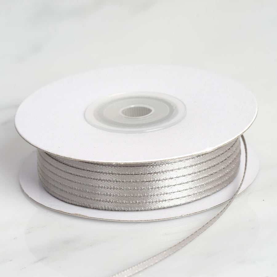Silver Single Face Satin Ribbon 100 Yards 1 By 16 Inch 