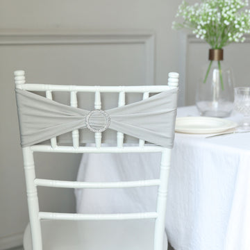 Create a Luxurious Atmosphere with Silver Spandex Stretch Chair Sashes
