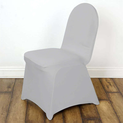 Gray chair cover on a wooden floor, showcasing a modern design.