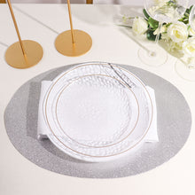 6 Pack Silver Sparkle Oval Placemats Non Slip Glitter 