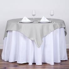 54 inch Silver Square Polyester Table Overlay