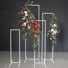 Set of 4 White Slim Metal Rectangular Backdrop Stand Floral Display Frame 3.6 Feet 4.5 Feet 5.5 Feet 6.5 Feet