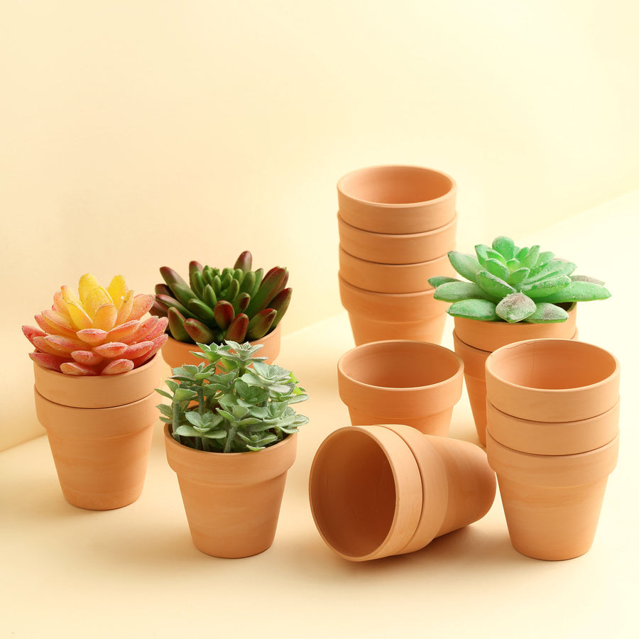 24 Pack Terracotta Ceramic Mini Planters Succulents Clay Flowers 2.5 Inch