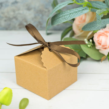Natural Brown Paper Tote Gift Boxes for Stylish and Eco-Friendly Events