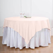 70 Inch Square Blush Rose Gold Polyester Table Overlay