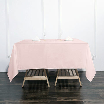 Add Elegance to Your Event with the Blush Square Seamless Polyester Tablecloth 70"x70"