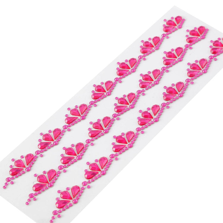 3 Feet Hot Pink Self Adhesive Diamond Stick On Rhinestone Tape Gemstone Stickers