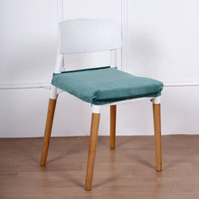 Teal Velvet Dining Chair Seat Cushion Cover With Ties