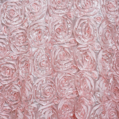 Pink ribbon roses background for crafts and decor.