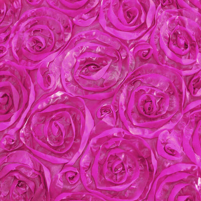 Vibrant pink roses in intricate layers and details.