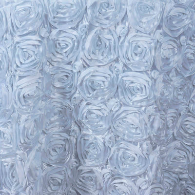 Blue rose-patterned fabric texture for elegant decor.