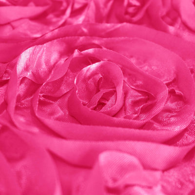 Close-up of vibrant pink satin roses, showcasing delicate petals and texture.