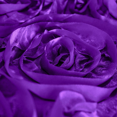 Purple satin roses in a textured arrangement for elegant decor.