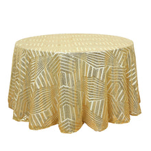120inch Gold Sparkly Geometric Glitz Art Deco Sequin Round Tablecloth